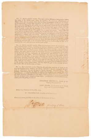 Lot #4 Thomas Jefferson Document Signed as Secretary of State - Act of Congress to Promote the Progress of Useful Arts (Patent Act of 1793) - Image 2