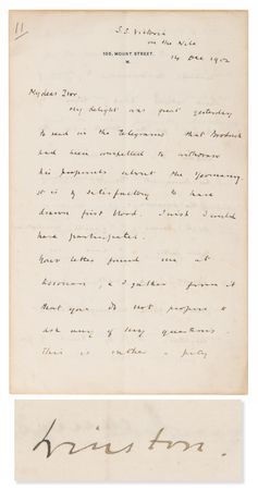 Lot #169 Winston Churchill Autograph Letter Signed, Sent to His Cousin While Cruising the Nile - Image 1