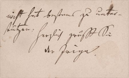 Lot #703 Johann Strauss II Autograph Note on Calling Card - Image 2