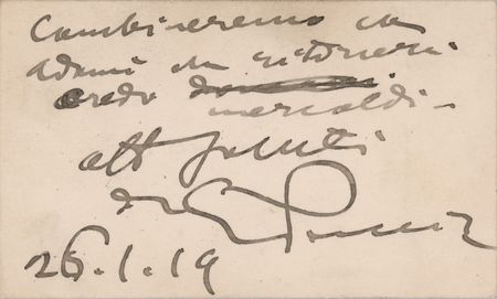 Lot #702 Giacomo Puccini Autograph Note Signed on Calling Card - Image 1