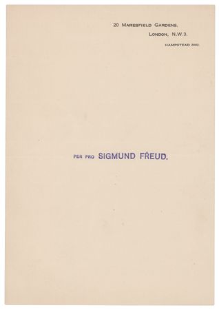 Lot #211 Sigmund Freud Scarce Calling Card - Featuring His First London Address - Image 2