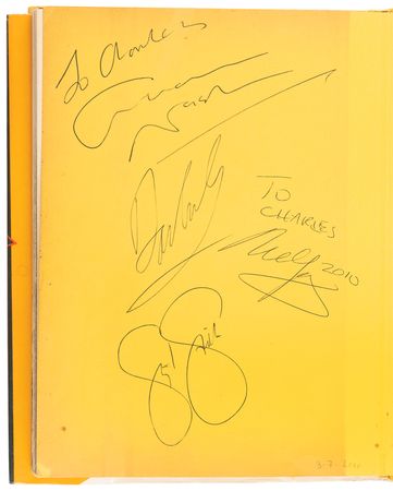 Lot #682 Rock and Roll Legends Multi-Signed (100+) Book, with John Lennon, Paul McCartney, Frank Sinatra, Michael Jackson, Eric Clapton, Robert Plant, Mick Jagger, Simon and Garfunkel, and Many More - Image 10
