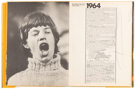 Lot #682 Rock and Roll Legends Multi-Signed (100+) Book, with John Lennon, Paul McCartney, Frank Sinatra, Michael Jackson, Eric Clapton, Robert Plant, Mick Jagger, Simon and Garfunkel, and Many More - Image 4