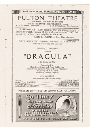 Lot #953 Bela Lugosi (3) Early Stage Programs and Handbills for Dracula and The Devil Also Dreams - Image 2