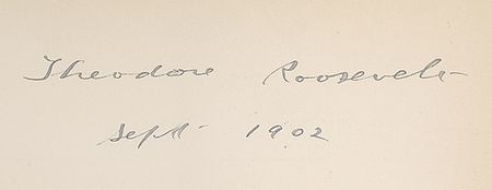 Lot #20 Theodore Roosevelt Signed Book - Hunting Trips of a Ranchman (Alleghany Edition) - Image 2