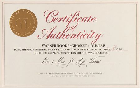 Lot #107 Richard Nixon Signed Book - The Real War (Ltd. Ed. #200/2500) - Image 5