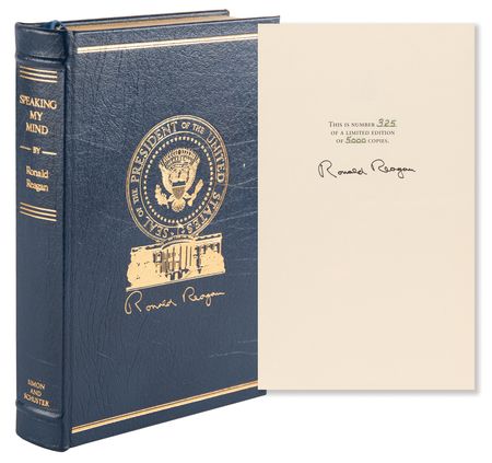 Lot #111 Ronald Reagan Signed Book - Speaking My Mind (Deluxe Ltd. Ed. #325/5000) - Image 1