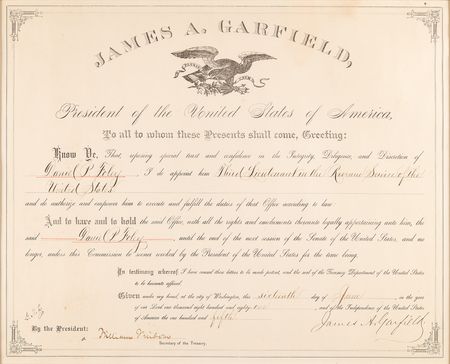 Lot #15 James A. Garfield Scarce Senate-Approved Document Signed as President - Dated Two Weeks Before His Assassination - Image 3