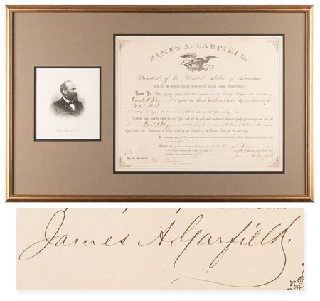 Lot #15 James A. Garfield Scarce Senate-Approved Document Signed as President - Dated Two Weeks Before His Assassination - Image 1