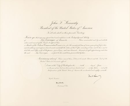 Lot #23 President John F. Kennedy Appoints an FCC Member Renowned for Devising the 9-1-1 Emergency Number - Image 3