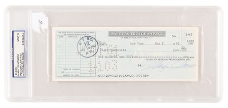 Lot #860 Marilyn Monroe Signed Check (1961) - PSA MINT 9 - Image 1