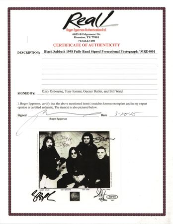 Lot #747 Black Sabbath Signed Photograph - Image 2