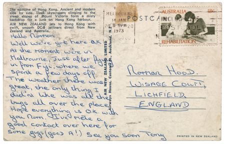 Lot #670 Black Sabbath: Tony Iommi Autograph Letter Signed - The Heavy Metal Legends Tour Australia in Early 1973 - Image 1