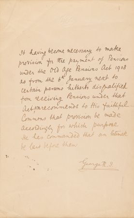 Lot #177 King George V Signed Statement to the House of Commons - Image 2