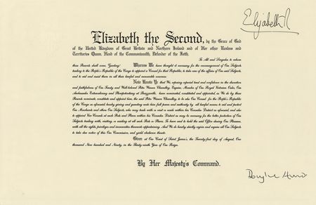 Lot #308 Queen Elizabeth II Document Signed