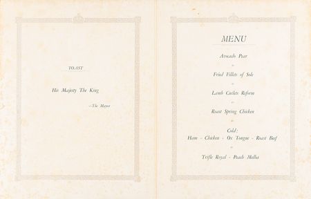 Lot #178 Queen Elizabeth II and Family Signed 1947 Luncheon Menu (Port Elizabeth, South Africa) - Image 2