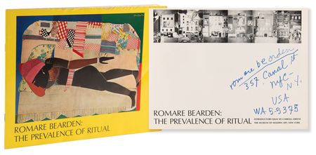Lot #547 Romare Bearden Signed 1971 Exhibition Catalog for 'The Prevalence of Ritual' - Image 1