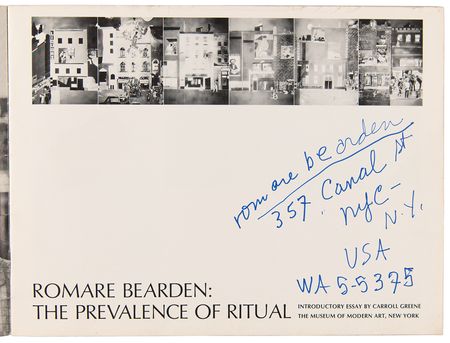 Lot #547 Romare Bearden Signed 1971 Exhibition Catalog for 'The Prevalence of Ritual' - Image 4