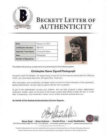 Lot #974 Christopher Reeve Signed Photograph - Image 2