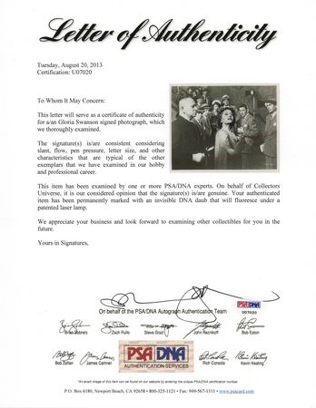 Lot #993 Gloria Swanson Signed Photograph - Image 2