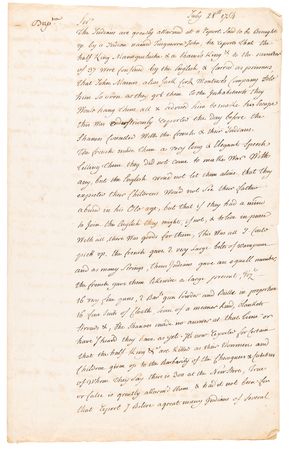 Lot #373 French and Indian War: Certified True Copy of Robert Stobo's Letter from Captivity at Fort Duquesne, Following George Washington's Only Surrender - Image 1