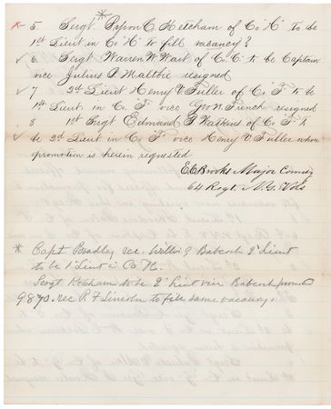 Lot #437 Winfield Scott Hancock Civil War-Dated Autograph Endorsement Signed on Officers' Promotions - Image 3