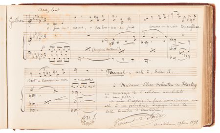 Lot #653 Composers Autograph Album with (100+) Signed Musical Quotations, Including Alexander Borodin, Edvard Grieg, Ruggero Leoncavallo, and Many More - Image 6