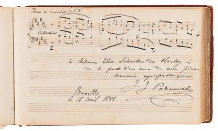 Lot #653 Composers Autograph Album with (100+) Signed Musical Quotations, Including Alexander Borodin, Edvard Grieg, Ruggero Leoncavallo, and Many More - Image 7