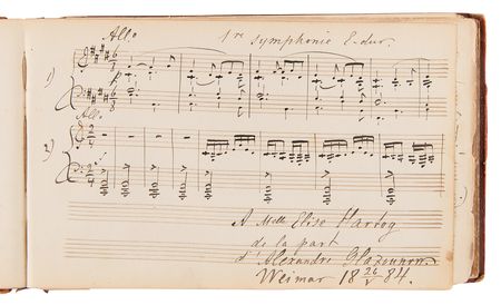 Lot #653 Composers Autograph Album with (100+) Signed Musical Quotations, Including Alexander Borodin, Edvard Grieg, Ruggero Leoncavallo, and Many More - Image 8