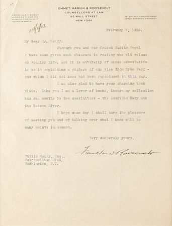 Lot #117 Franklin D. Roosevelt Typed Letter Signed on His Love of Books - Image 2