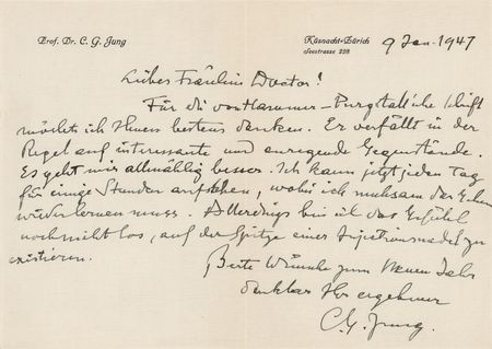 Lot #212 Carl Jung Autograph Letter Signed - 