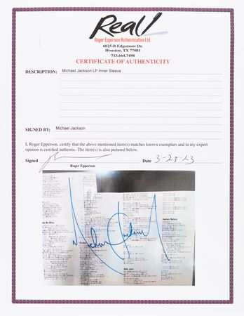 Lot #842 Michael Jackson Signature - Image 3