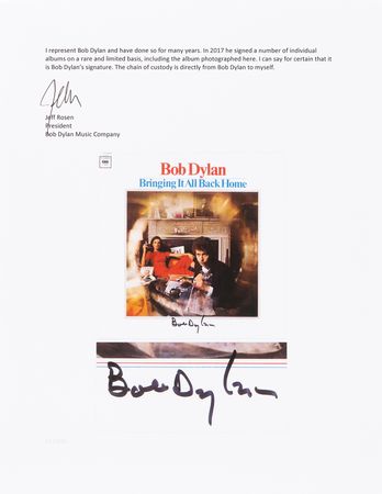 Lot #673 Bob Dylan Signed Album - Bringing It All Back Home - Image 6