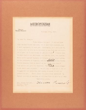 Lot #17 Theodore Roosevelt Typed Letter Signed - Image 1