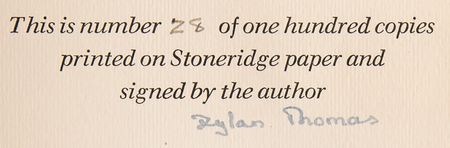 Lot #618 Dylan Thomas Signed Book - In Country Sleep (Ltd. Ed. 28/100) - Image 2