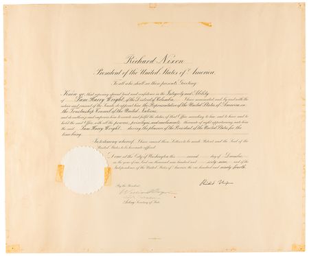 Lot #103 Richard Nixon Document Signed as President - Image 1
