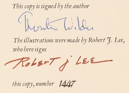 Lot #643 Thornton Wilder Signed Book - Our Town (Ltd. Ed. #1447/2000) - Image 2