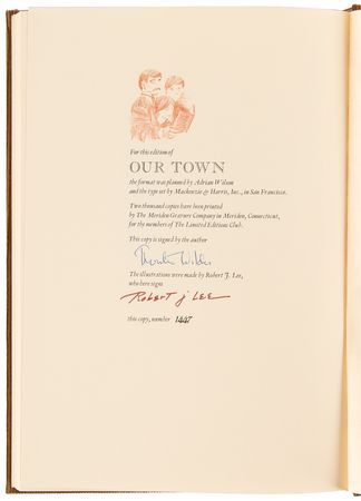 Lot #643 Thornton Wilder Signed Book - Our Town (Ltd. Ed. #1447/2000) - Image 4