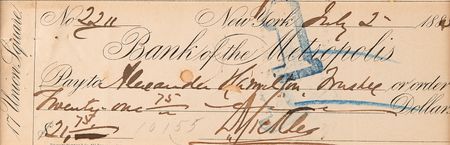 Lot #466 Daniel Sickles Signed Check - Image 2