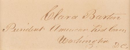 Lot #248 Clara Barton Signature as 