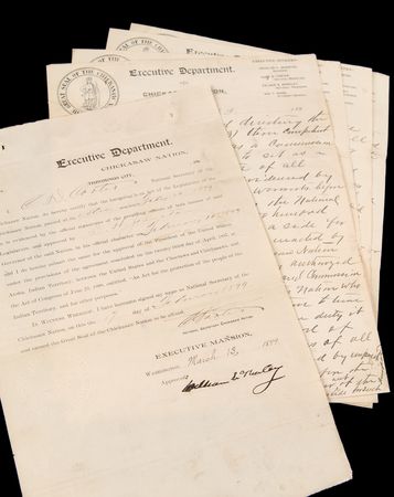 Lot #100 William McKinley Document Signed as President, Authorizing an Act of the Chickasaw Nation - Image 1