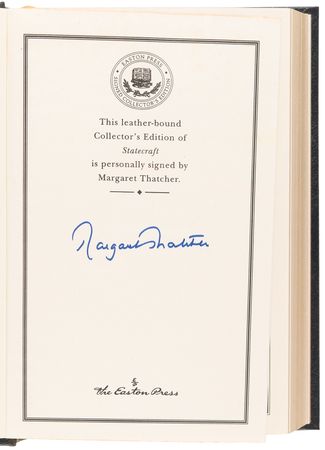 Lot #320 Margaret Thatcher Signed Book - Statecraft - Image 4