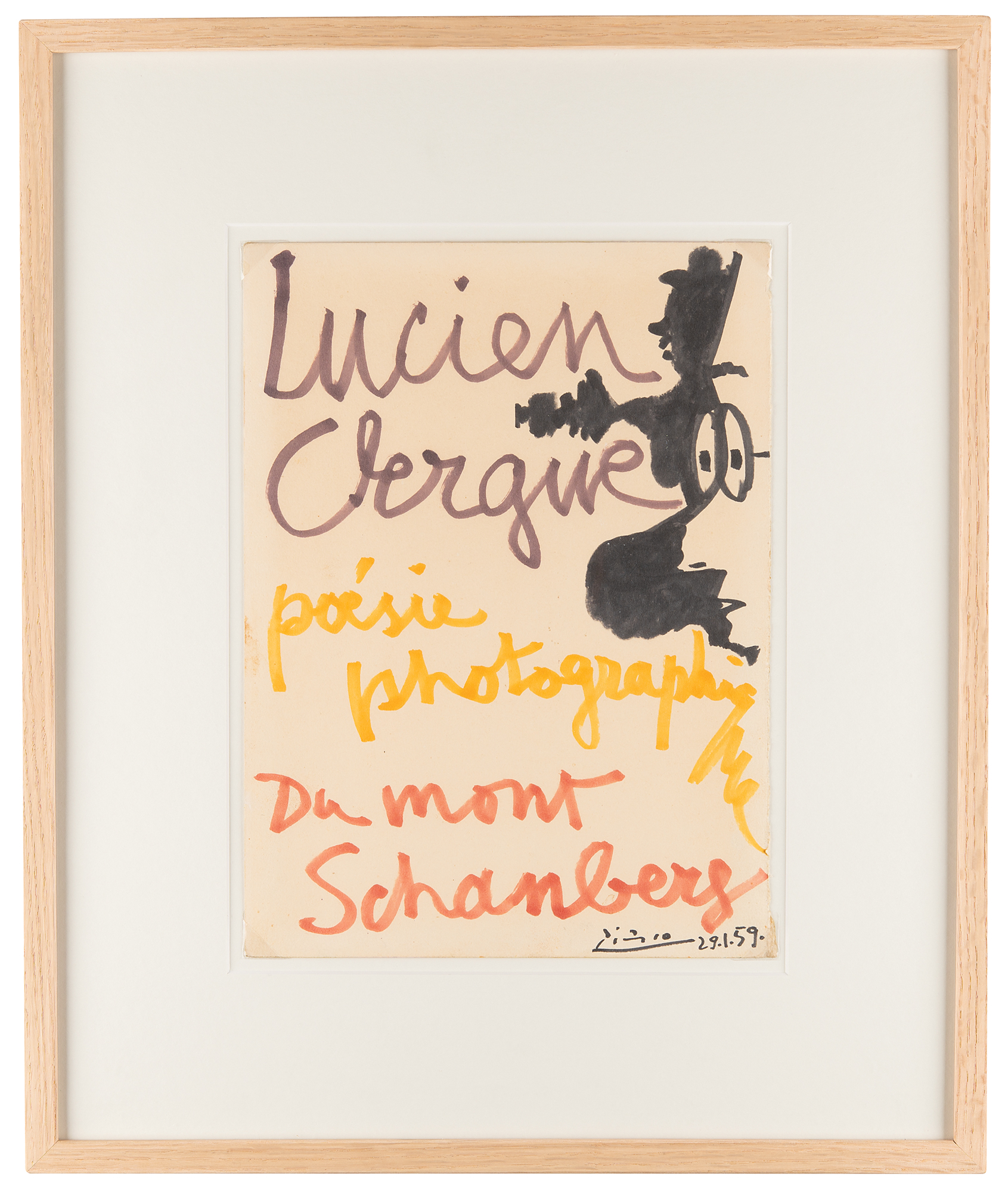 Pablo Picasso Original Artwork for Lucien Clergue's 1960