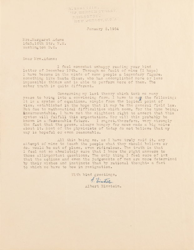 Lot 7105 Albert Einstein Typed Letter Signed: 