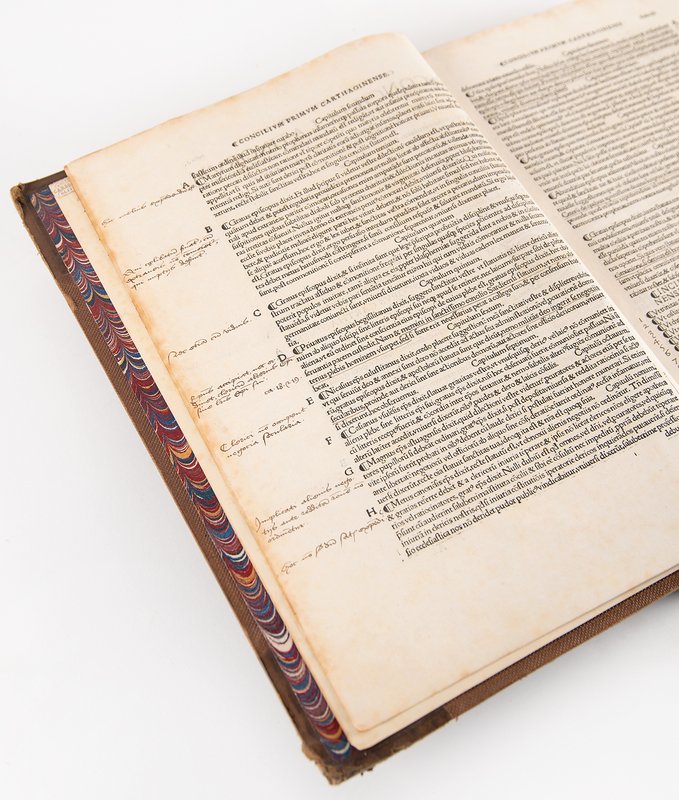 Lot 7026 Thomas Cranmer's Heavily Annotated Religious Book - Quatuor conciliorum generalium [The Four General Church Councils] (1524) - Representing His Scholarly Approach to the English Reformation