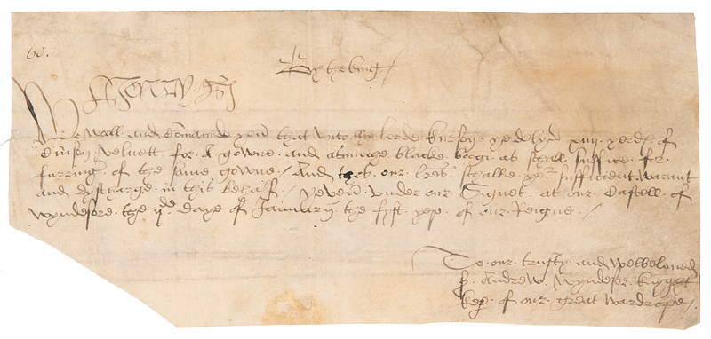 Lot 7025 King Henry VIII Document Signed to the Keeper of the Wardrobe, Directing 
