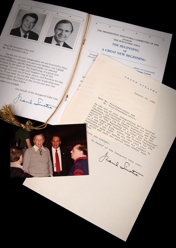 Lot 7090 Frank Sinatra Typed Letter Signed to Ronald Reagan and George Bush for the 1981 Presidential Inaugural Gala Program