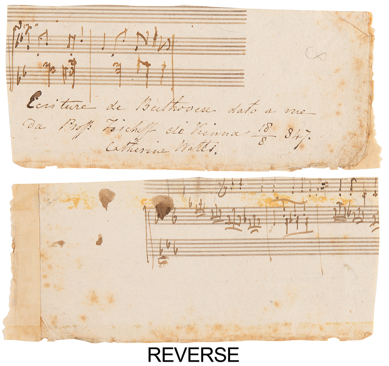 Lot 7050 Ludwig van Beethoven Handwritten Musical Quotation