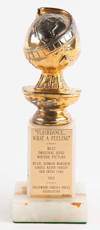 Lot 7095 Golden Globe for Best Original Song: 'Flashdance... What a Feeling' by Irene Cara (1983)