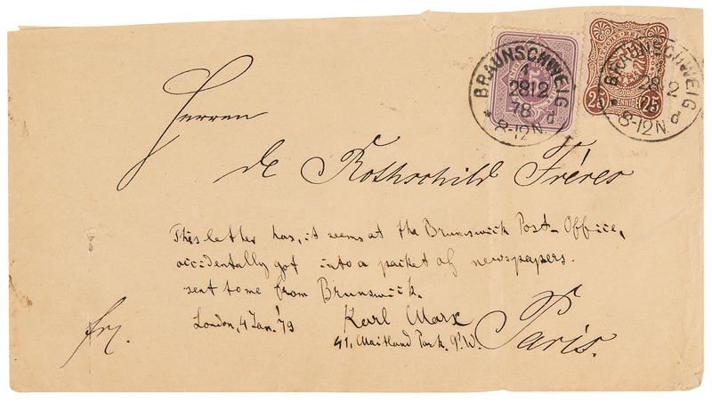 Lot 7038 Karl Marx Autograph Note Signed, Returning an Errant Letter Sent to the Rothschilds - Marxism Meets Capitalism